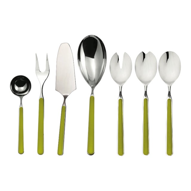 Mepra Fantasia 7-Piece Serving Set, Olive Green For Sale