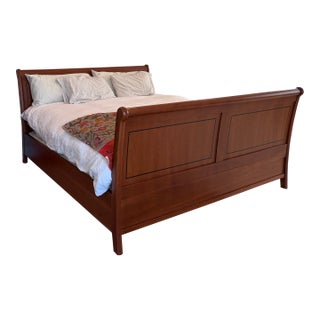 Stickley 21st Century King Bed, Grainite Topped End Tables, Low Boy For Sale