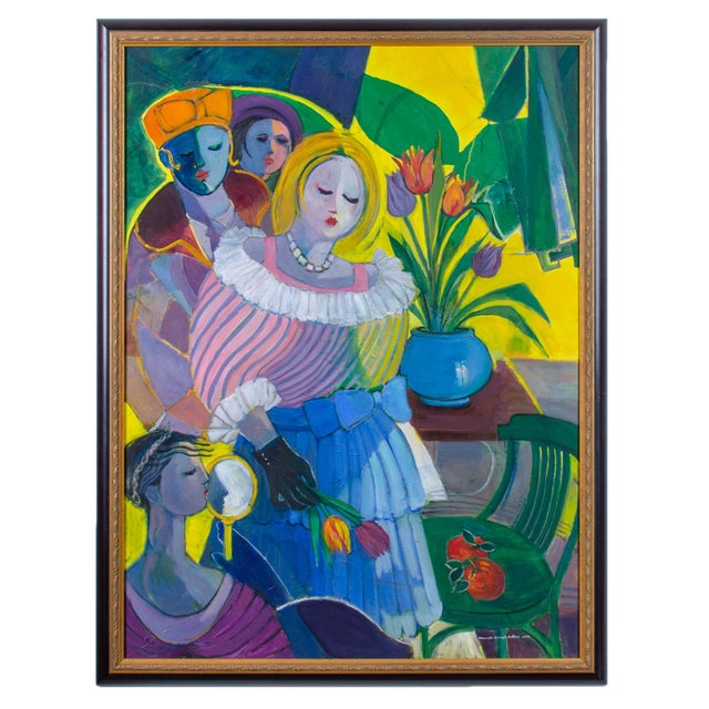 Hannah Hirsch Cohen Stylish Woman Painting 1999 Chairish
