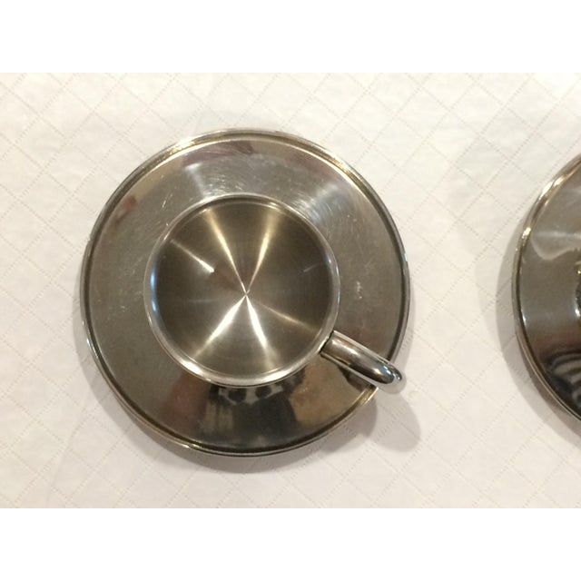 Modern Italian Stainless Steel Espresso Cups and Saucers by Arvind
