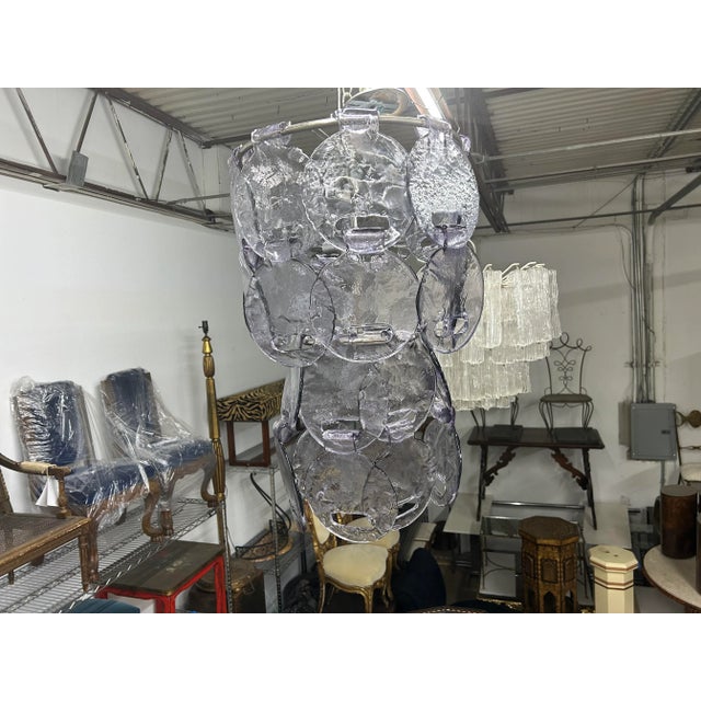 Vintage Murano Glass Chandelier by Carlo Nason for Mazzega For Sale In Houston - Image 6 of 9