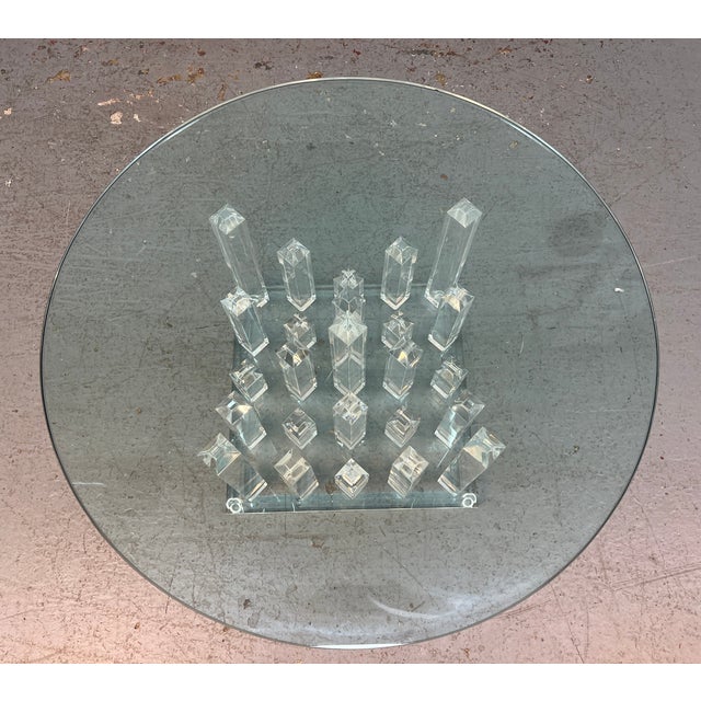 Mid 20th Century Mid-Century Hollis Jones "Skyscraper" Style Lucite Coffee Table W/ Glass Top For Sale - Image 5 of 9