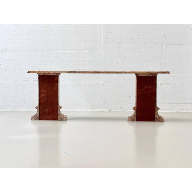 Console Table in Reddish-Brown Marble, Italy For Sale - Image 16 of 18