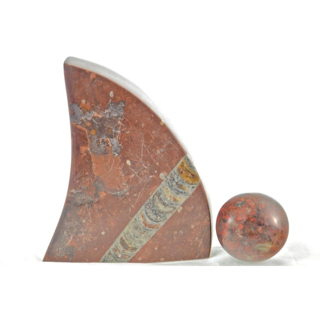 Red Fossil Stone Wedge with Sphere For Sale In Chicago - Image 6 of 6