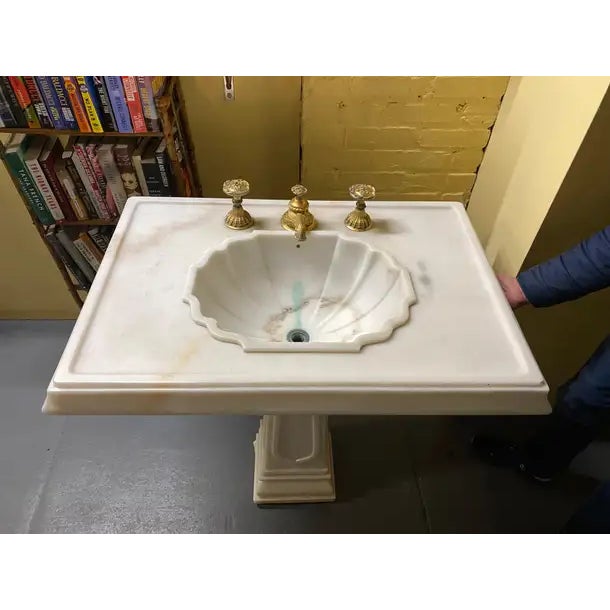1990s Sherle Wagner Marble Pedestal Sink Chairish