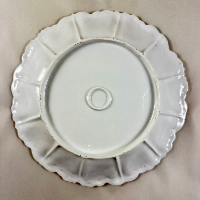 Teal 1900s Bohemia Porcelain Teal Blue Gilded Rose Plate For Sale - Image 8 of 8