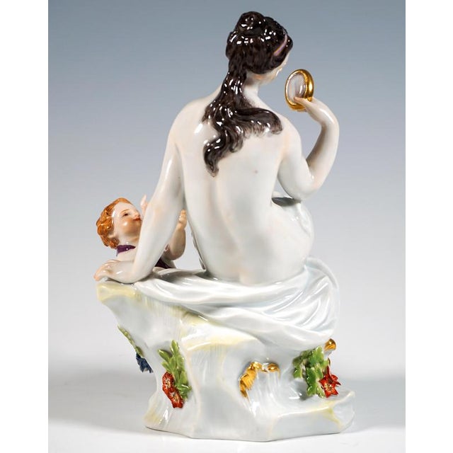 Rococo Venus and Cupid Mythological Group attributed to J.F. Eberlein for Meissen, 1900s For Sale - Image 3 of 8