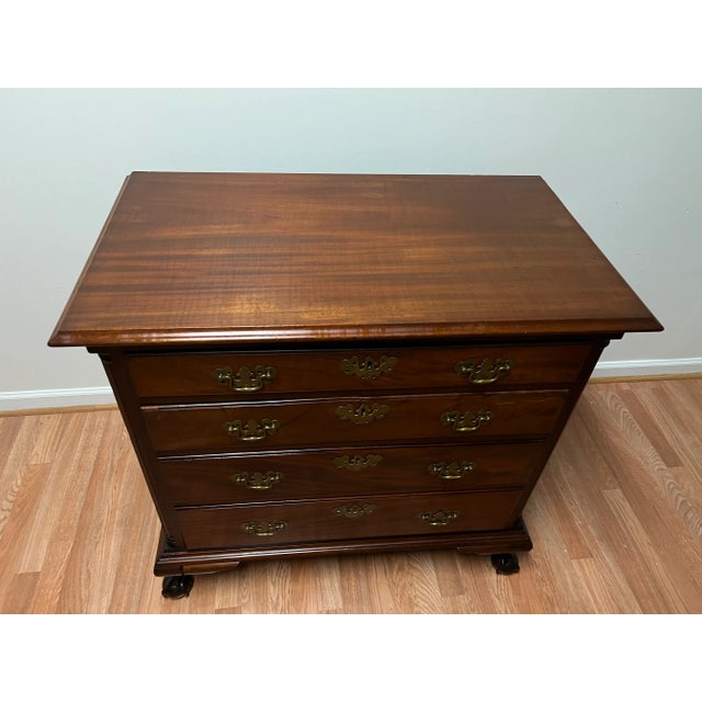 Antique Chippendale Style Ball and Claw Feet Mahogany 4 Drawer Chest of Dresser For Sale - Image 14 of 15