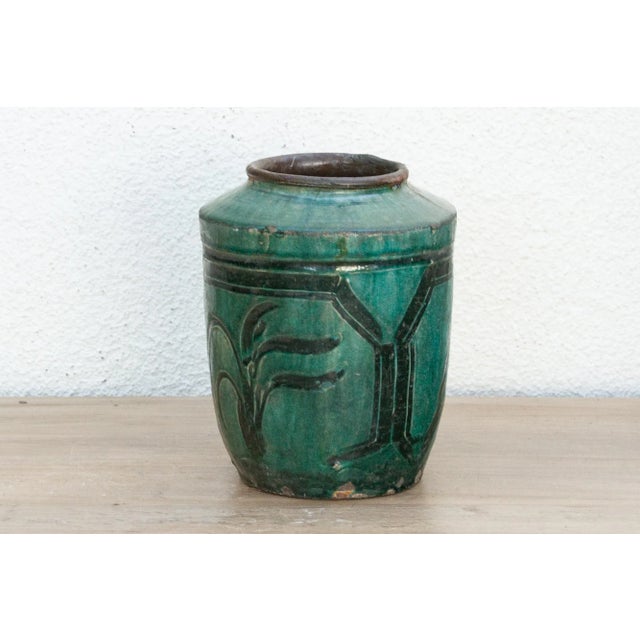 1960s Forest Echo Glaze Asian Vase For Sale - Image 5 of 8