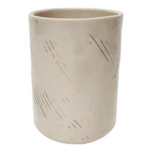 Handmade Black and White Ceramic Scratched Vase by Fizzy Ceramics