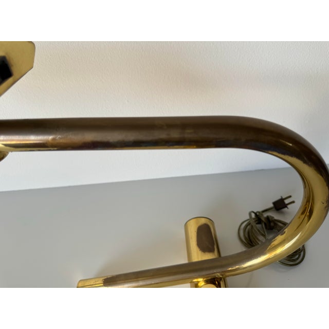 Mid Century Modern Brass Swivel Articulating Desk Lamp/Sold For Sale - Image 12 of 12