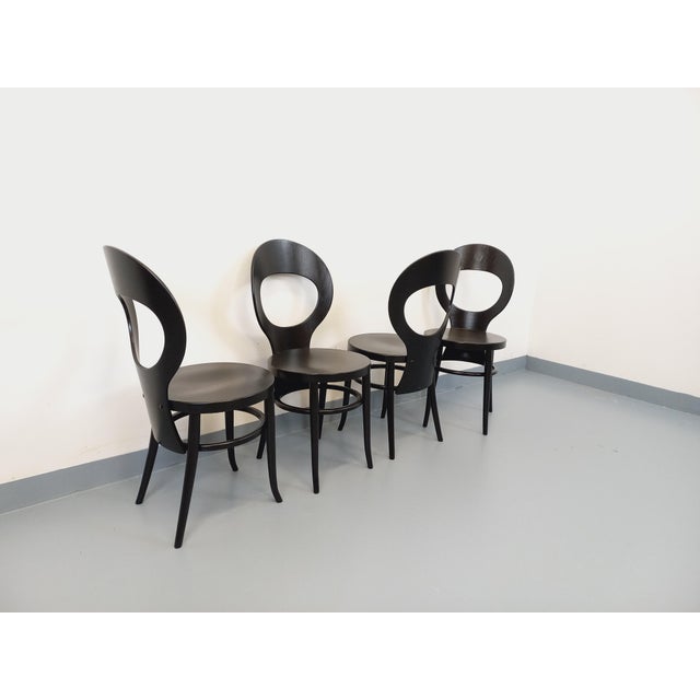 Vintage Mouette Chairs in Black Wood from Baumann, 1960s, Set of 4 For Sale - Image 13 of 18