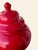Hollywood Regency Red Ceramic Ginger Jar • Vintage Hollywood Regency Accent • 14" Tall For Sale - Image 3 of 7