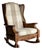 Studio Craft Oak Wingback Rocking Chair With Carved Rail, C. 1970s For Sale