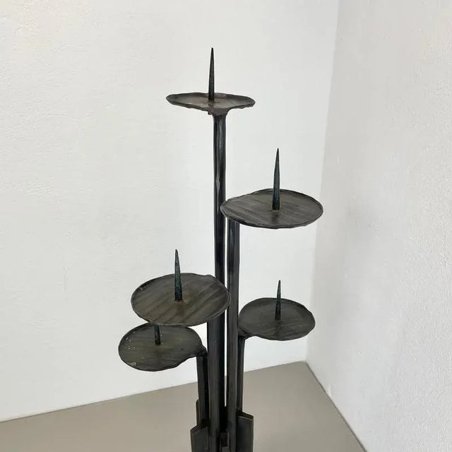 1970s Large Brutalist Bronze Candleholder from Manfred Bergmeister, Germany, 1970s For Sale - Image 5 of 18