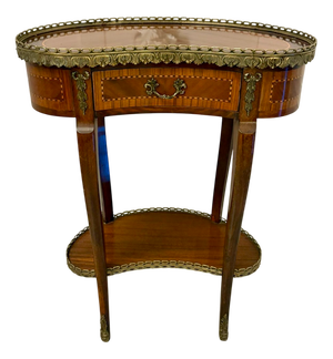 Antique Louis XV French Kidney-Shaped Side Table, 1880s
