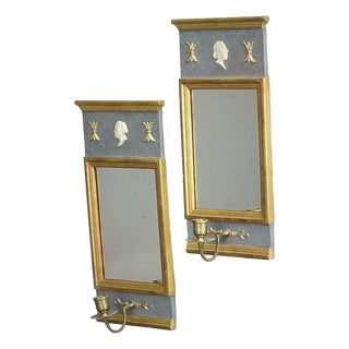 Twin Mirror with Candleholder, 1890s, Set of 2 For Sale