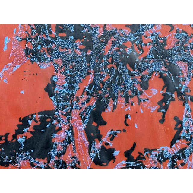 Abstract Vintage Abstract Expressionist William Ross Abrams Blue Trees II Abstract Color Lithograph For Sale - Image 3 of 8