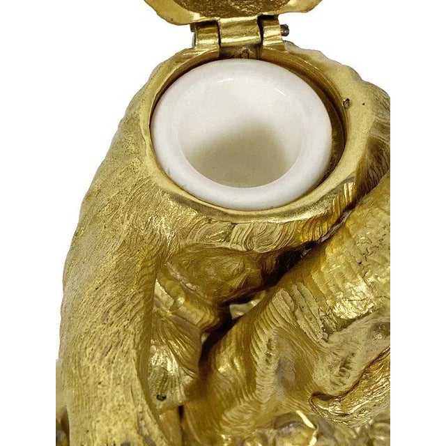 20th Century Gilt Bronze Dore Bear Inkwell For Sale In Dallas - Image 6 of 10