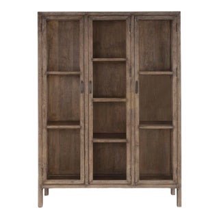 Late 20th Century Three Door Cabinet With Glass Panes For Sale