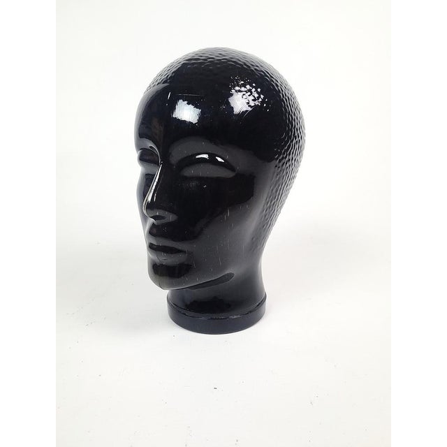 Vintage Black Glass Head by Piero Fornasetti, 1970 For Sale - Image 15 of 16