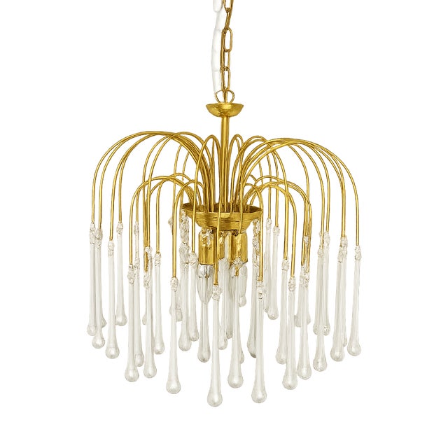 Vintage Pendant Lamp in Brass, 1970s For Sale
