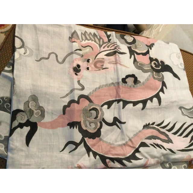 Art Deco Carleton v Puff Designer Fabric Decorative Dragon Tail Pillow For Sale - Image 3 of 5