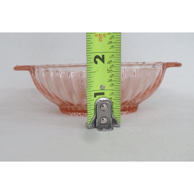 Pink 1930s Anchor Hocking Queen Mary Small Handled Serving Bowl Pink Depression Glass For Sale - Image 8 of 13