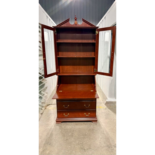 Chippendale Secretary Desk With Bookcase For Sale - Image 10 of 12