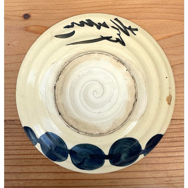 Vintage Hand Painted Studio Pottery Plate For Sale - Image 11 of 12