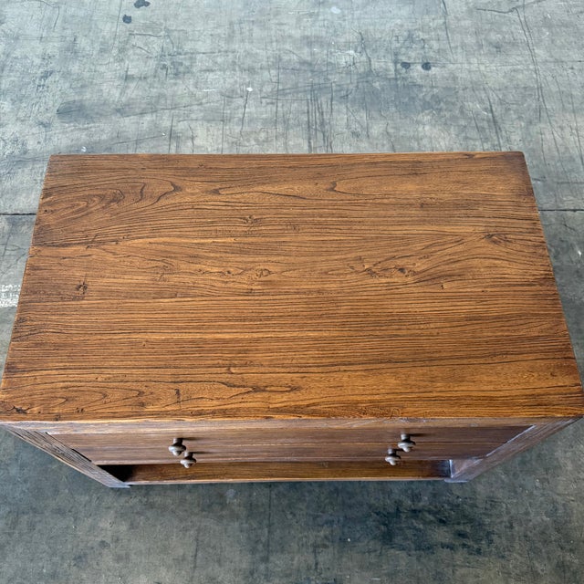 Wood Nathalie Reclaimed Elm 2 Drawer Nightstand 36" - Chestnut For Sale - Image 7 of 9