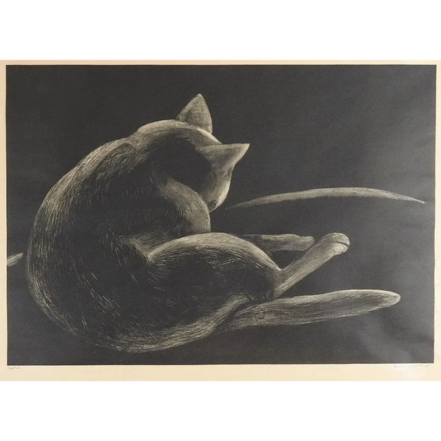Vintage 1955 Hartwell Wyse Priest Cat Lithograph For Sale In Seattle - Image 6 of 6