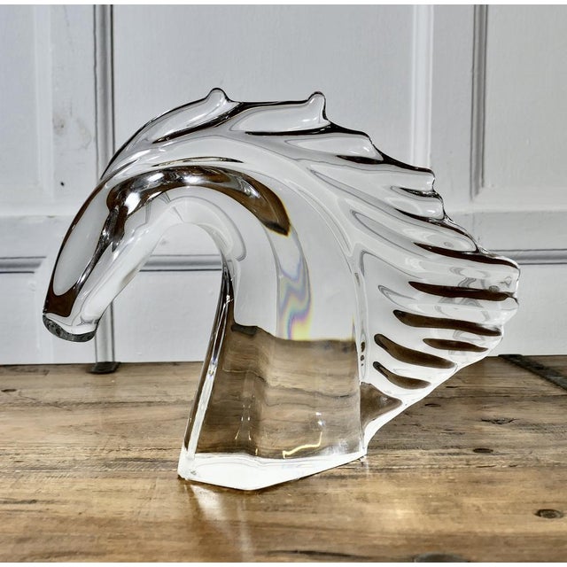 Crystal Head of a Horse from Daum of Nancy, France, 1960s For Sale - Image 8 of 9
