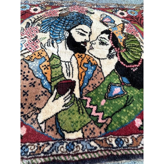 Small Abadeh Pictorial Rug, 1980s For Sale - Image 15 of 18