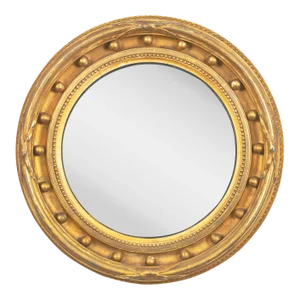 Antique Regency Giltwood Convex Mirror, 19th Century