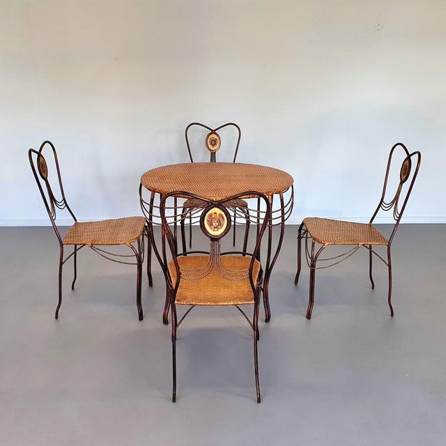 Medaillon Garden Set in Wrought Iron, Italy, 1970, Set of 5 For Sale - Image 4 of 18