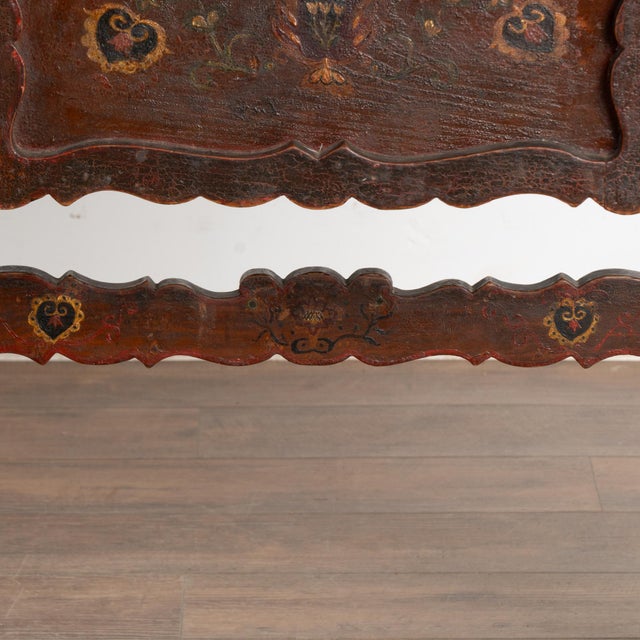 Original Folk Art Painted Side Table With Large Drawer, Hungary Circa 1890 For Sale - Image 11 of 12