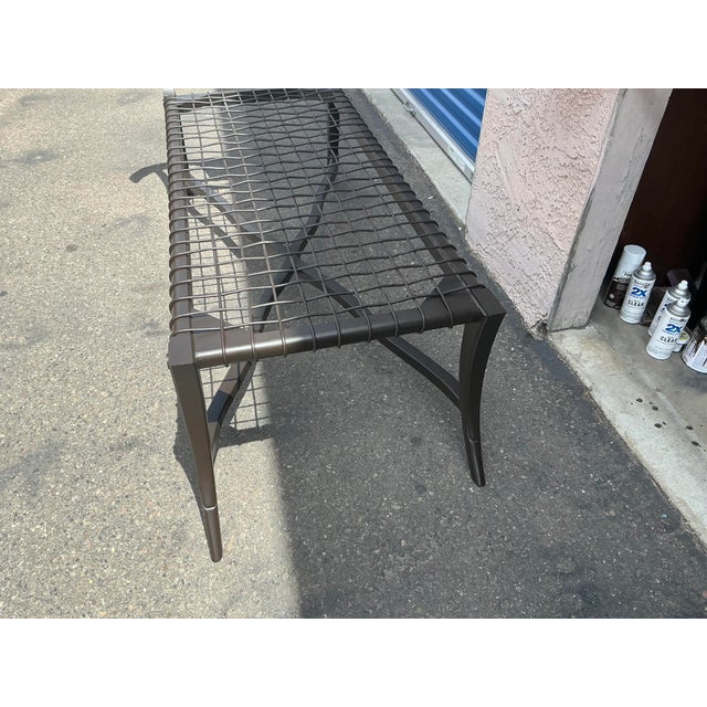 Brown Klismos-Style Chaise Lounge With Expresso Finish For Sale - Image 8 of 13