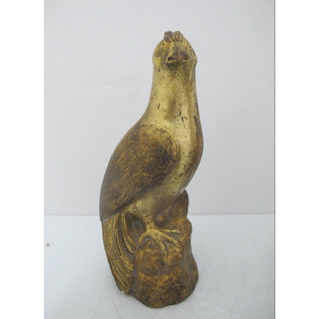 Borghese Italian Chalkware Gold Painted Quail Bird Mid Century Figurine Pair For Sale - Image 10 of 12