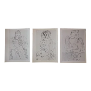 Vintage Mid 20th C. Signed Modernist Lithographs-Henri Matisse-Set of 3