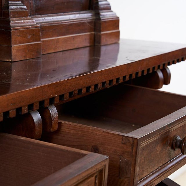 Wood Vintage Wooden Cabinet with Ground Glass For Sale - Image 7 of 16