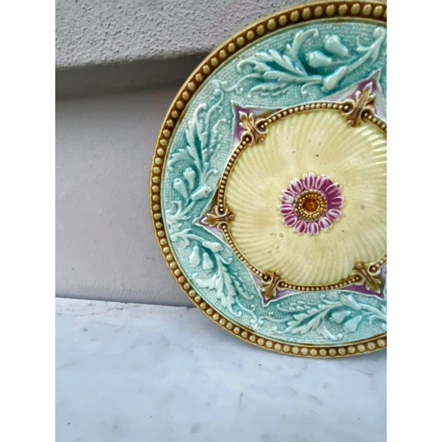 French Country 19th Century French Majolica Plate For Sale - Image 3 of 5
