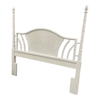Vintage Rattan Short Post F/Q Headboard For Sale