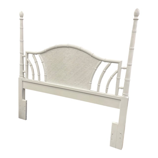 Vintage Rattan Short Post F/Q Headboard For Sale