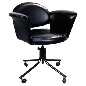 Italian Mid-Century Modern Armchair in Black Leather and Black Metal, 1970s