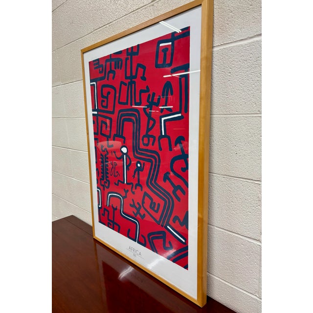 Abstract Vintage 1988 Keith Haring “Africa” 40 Inch Poster South Africa Apartheid Protest For Sale - Image 3 of 12