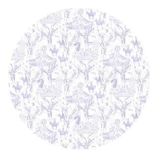 Palm Orleans Carnival Toile in Wisteria Table Skirt For Sale