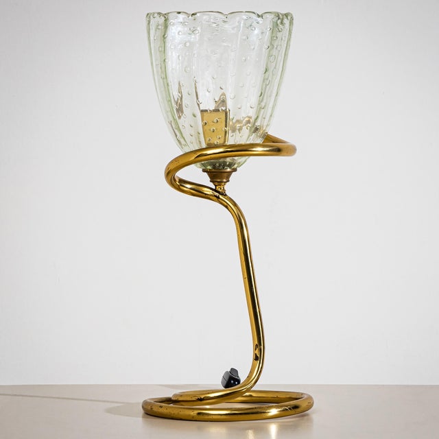 Ercole Barovier Mid-20th Century Table Lamp Attributed to Ercole Barovier, Italy For Sale - Image 4 of 8