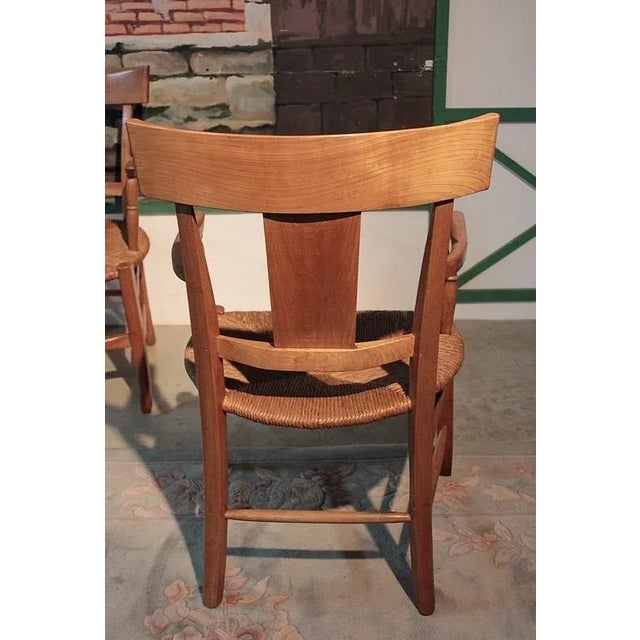 Antique Cherry Armchairs, Set of 3 For Sale - Image 7 of 10