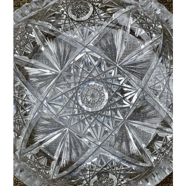 Vintage Heavy Billant Cut Glass Round Bowl For Sale In Philadelphia - Image 6 of 12